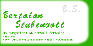 bertalan stubenvoll business card